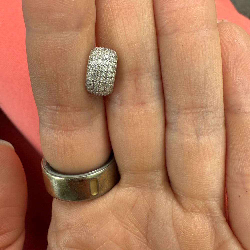 14k white gold and diamond spacer